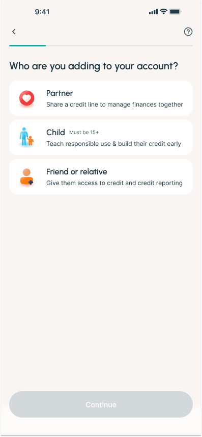 User details screen