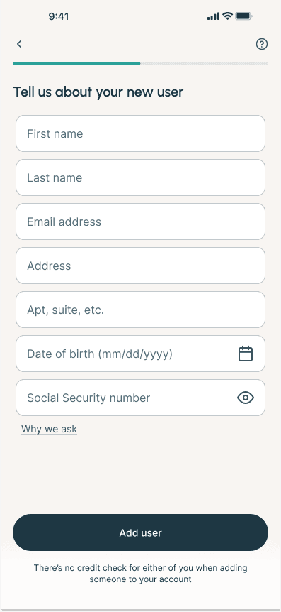 Card sharing screen